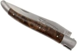 Laguiole En Aubrac 12cm Double Plates, Walnut Burl Hand-filed, L0712LYI-FSB1 -Knife Shop AUL0712LYI FSB1 03 laguiole en aubrac aul0712lyi fsb1 03