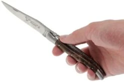 Laguiole En Aubrac 12cm Double Plates, Walnut Burl Hand-filed, L0712LYI-FSB1 -Knife Shop AUL0712LYI FSB1 07 laguiole en aubrac aul0712lyi fsb1 07