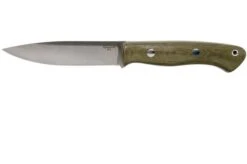 Bark River Aurora A2 Green Canvas Micarta Red Liner, Bushcraft Knife