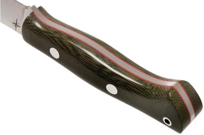 Bark River Aurora A2 Green Canvas Micarta Red Liner, Bushcraft Knife 4 Bark River Aurora A2 Green Canvas Micarta Red Liner, Bushcraft Knife - Image 4