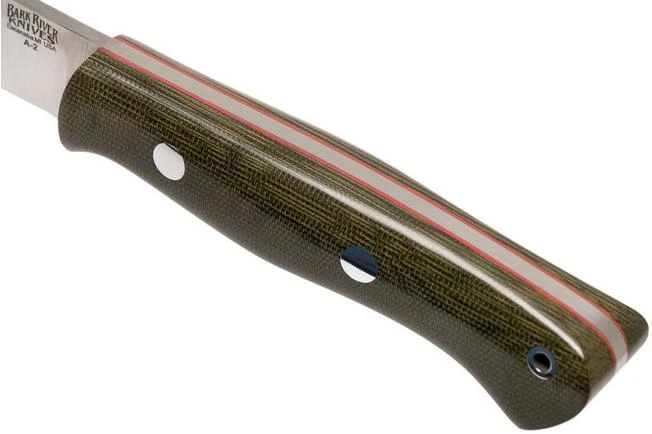 Bark River Aurora A2 Green Canvas Micarta Red Liner, Bushcraft Knife 5 Bark River Aurora A2 Green Canvas Micarta Red Liner, Bushcraft Knife - Image 5