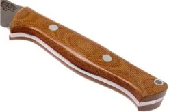 Bark River Gunny A2, Natural Canvas Micarta, Red Liners, Brown Sheath -Knife Shop BRK07 011NRCRL 04 bark river brk07 011nrcrl 04
