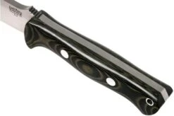 Bark River Bravo 1 A2, Black & Green Linnen Micarta, Brown Sheath -Knife Shop BRK07 111BGLM 05 bark river brk07 111bglm 05