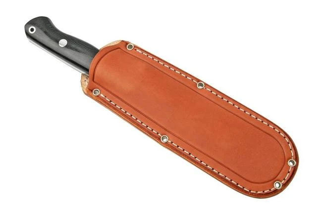 Bark River Bravo 1.2 CPM 3V Rampless, Black Canvas Micarta, Brown Sheath 6 Bark River Bravo 1.2 CPM 3V Rampless, Black Canvas Micarta, Brown Sheath - Image 6
