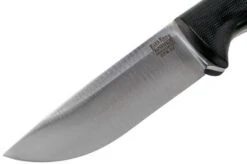 Bark River Bravo 1 LT CPM 3V Rampless, Black Canvas Micarta, Brown Sheath -Knife Shop BRK07 126BRKC RS 03 bark river knives v202107