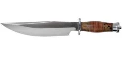 Bark River Highwayman III A2 Stacked Leather, Black Gold Maple Bowie Knife