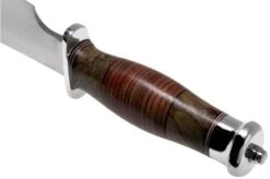 Bark River Highwayman III A2 Stacked Leather, Black Gold Maple Bowie Knife -Knife Shop BRK08 313SLBGS 04 bark river knives 1