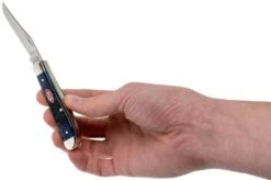 Case Mini Trapper Navy Blue Bone, Rogers Jig, 07321, 6207 SS Pocket Knife -Knife Shop CE07321 05 case