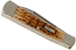 Case Gunstock Amber Jigged Bone, 10728, 62130 SS Pocket Knife -Knife Shop CE10728 04 case