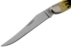 Case Medium Texas Toothpick, Tang Stamp Series, Peach Seed Jig, Olive Green Bone 21515, 610094 SS Pocket Knife -Knife Shop CE21515 03 case