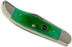 Case Pocket Hunter Clover Green Bone, Sawcut Jig, 23211, 61165 SS Pocket Knife -Knife Shop CE23211 04 case