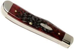 Case Mini Trapper Crimson Red Peach Seed Jigged Bone, 27381, 6207 SS Pocket Knife -Knife Shop CE27381 04 case