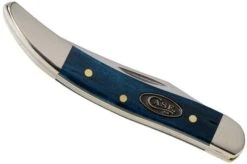 Case Small Texas Toothpick Mediterranean Blue Bone, Smooth, 52804, 610096 SS Pocket Knife -Knife Shop CE52804 04 case