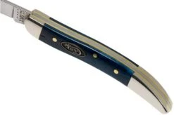 Case Small Texas Toothpick Mediterranean Blue Bone, Smooth, 52804, 610096 SS Pocket Knife -Knife Shop CE52804 06 case