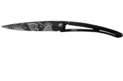 Deejo Tattoo Black 37g, Ebony, Good Luck 1GB000151 Pocket Knife