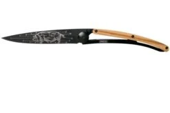 Deejo Tattoo Black 37g, Olive, Primes Cuts 1GB000152 Pocket Knife