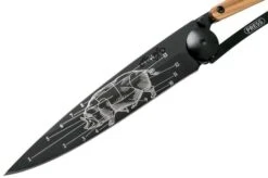 Deejo Tattoo Black 37g, Olive, Primes Cuts 1GB000152 Pocket Knife -Knife Shop DJ1GB000152 03 deejo