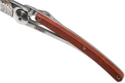 Deejo Tattoo 27g, Coralwood, Latino Skull 9AB024 Pocket Knife -Knife Shop DJ9AB024 07 deejo