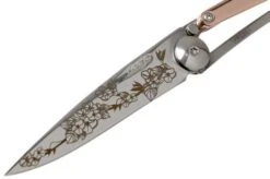 Deejo Tattoo Gold Black 27g, Pink Gold Gilded, Cherry Blossom DJ9AM000023 Pocket Knife -Knife Shop DJ9AM000023 03 deejo