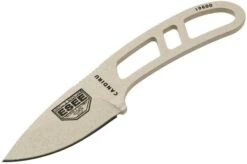 ESEE Candiru Desert Tan CAN-DT Neck Knife With Black Sheath + Belt Clip -Knife Shop EE CAN DT 03 esee knives v201901