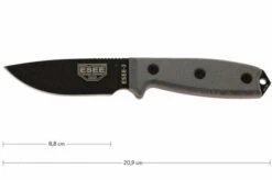ESEE Model 3 Black Blade, Grey Handle 3P-KO Survival Knife Without Sheath
