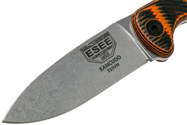 ESEE Xancudo S35VN Black-Orange G10 With Hole XAN1-006 Fixed Knife 3 ESEE Xancudo S35VN Black-Orange G10 With Hole XAN1-006 Fixed Knife - Image 3