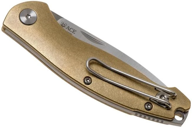 GiantMouse ACE Farley Brass, Satin Pocket Knife, Ansø And Voxnaes Design 4 GiantMouse ACE Farley Brass, Satin Pocket Knife, Ansø And Voxnaes Design - Image 4