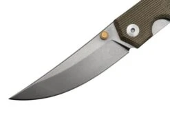 GiantMouse ACE Clyde Green Canvas Micarta, Brass, Pocket Knife, Ansø En Voxnaes Design -Knife Shop GMCLYDE GRN MICARTA 03 giantmouse
