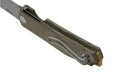 GiantMouse ACE Clyde Green Canvas Micarta, Brass, Pocket Knife, Ansø En Voxnaes Design -Knife Shop GMCLYDE GRN MICARTA 04 giantmouse