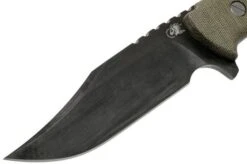 Rick Hinderer Ranch Bowie Green Canvas Micarta, DLC Stonewashed, Bowie Knife -Knife Shop HRK TRB DLC GM 03 rick hinderer knives