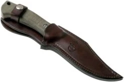 Rick Hinderer Ranch Bowie Green Canvas Micarta, DLC Stonewashed, Bowie Knife -Knife Shop HRK TRB DLC GM 07 rick hinderer knives