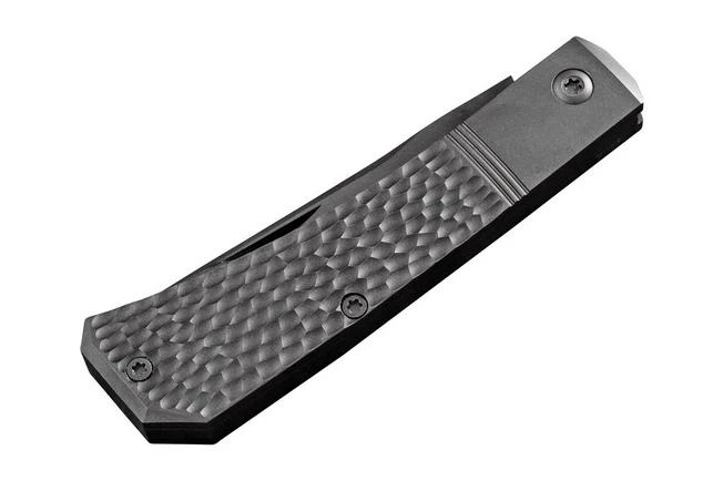Jack Wolf Pioneer Jack PIONE-01-TI-JI DLC Black Jigged Titanium, Slipjoint Pocket Knife 3 Jack Wolf Pioneer Jack PIONE-01-TI-JI DLC Black Jigged Titanium, Slipjoint Pocket Knife - Image 3
