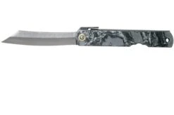 Higonokami Pocket Knife 7.3 Cm HIGOC3, Blue Paper Steel, Grey Black Glitter