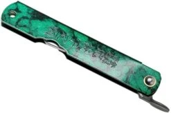 Higonokami Pocket Knife 7.3 Cm HIGOCJ, Blue Paper Steel, Jade Black Green Glitter Enamel -Knife Shop KT HIGOCJ 04 higonokami