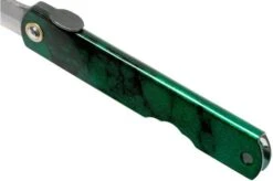 Higonokami Pocket Knife 7.3 Cm HIGOCJ, Blue Paper Steel, Jade Black Green Glitter Enamel -Knife Shop KT HIGOCJ 06 higonokami