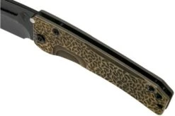 Medford Slim Midi Marauder S35VN Tanto Black PVD, Bronze Hammered Handle Pocket Knife -Knife Shop MF 20 SMM 09 07 medford