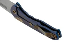 Medford Prae Slim, S45VN Tumbled Drop Point Blade, Blue Bronze Acanthus Handle Pocket Knife -Knife Shop MF 23 PS 02 04 medford