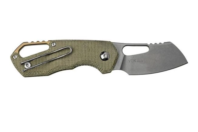 MKM Isonzo FX03M-2GC Cleaver M390, Green Canvas Micarta Pocket Knife, Jesper Voxnaes Design 2 MKM Isonzo FX03M-2GC Cleaver M390, Green Canvas Micarta Pocket Knife, Jesper Voxnaes Design - Image 2