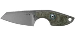 MKM Mikro 2 Wharncliffe, Stonewashed Green Canvas Micarta Neck Knife, Jesper Voxnaes Design