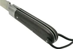 Otter Anchor Knife 172 R LB Large Stainless, Smoked Oak, Stainless Anchor, Leather Strap, Pocket Knife -Knife Shop OR172RLB 04 otter