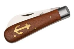 Otter Anchor Knife 173 R Small Stainless, Sapeli, Brass Anchor, Pocket Knife -Knife Shop OR174R 04 otter