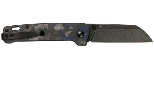 QSP Knife Penguin QS130-UBL Blue Shredded Carbon Fibre G10, Blackwashed, Pocket Knife 2 QSP Knife Penguin QS130-UBL Blue Shredded Carbon Fibre G10, Blackwashed, Pocket Knife - Image 2