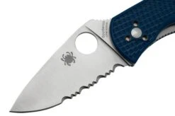 Spyderco Persistence Lightweight S35VN Blue C136PSBL FRN Partially Serrated Pocket Knife -Knife Shop SPC136PSBL 03 spyderco