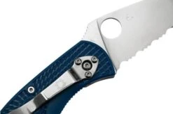 Spyderco Persistence Lightweight S35VN Blue C136PSBL FRN Partially Serrated Pocket Knife -Knife Shop SPC136PSBL 05 spyderco
