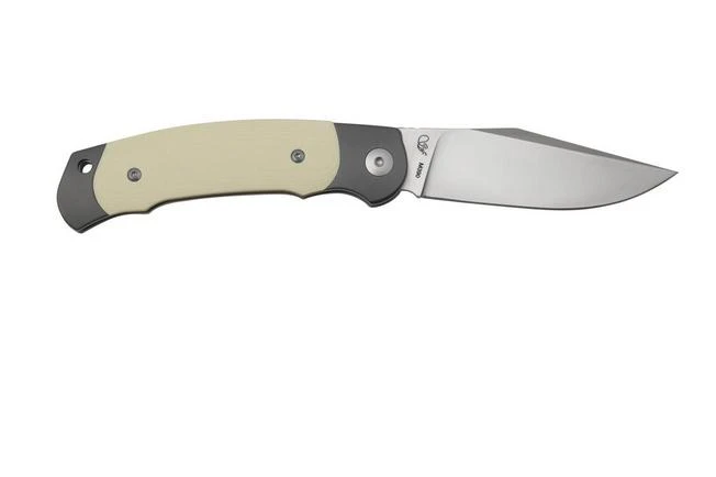 Viper Twin, V6002GI, Satin M390, Ivory G10 Pocket Knife, Fabrizio Silvestrelli Design 2 Viper Twin, V6002GI, Satin M390, Ivory G10 Pocket Knife, Fabrizio Silvestrelli Design - Image 2