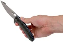 WE Knife Yucha 810A Pocket Knife, Blue Ti With Carbon Fibre Inlays -Knife Shop WK810A 08 we knife