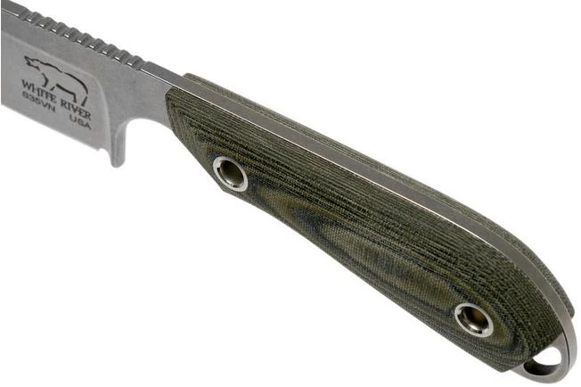 White River Knives M1 Caper Black & OD Linen Micarta Fixed Knife, Kydex Sheath 5 White River Knives M1 Caper Black & OD Linen Micarta Fixed Knife, Kydex Sheath - Image 5