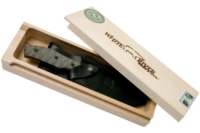 White River Knives GTI 4.5 Black & OD Green Canvas Micarta, Justin Gingrich Design 9 White River Knives GTI 4.5 Black & OD Green Canvas Micarta, Justin Gingrich Design - Image 9