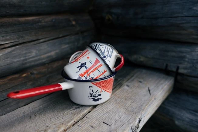 Knivesandtools Enamel Set E-SET-01, Mugs 8 Cm, 10 Cm & Saucepan 14 Cm, Enamel Crockery 6 Knivesandtools Enamel Set E-SET-01, Mugs 8 Cm, 10 Cm & Saucepan 14 Cm, Enamel Crockery - Image 6